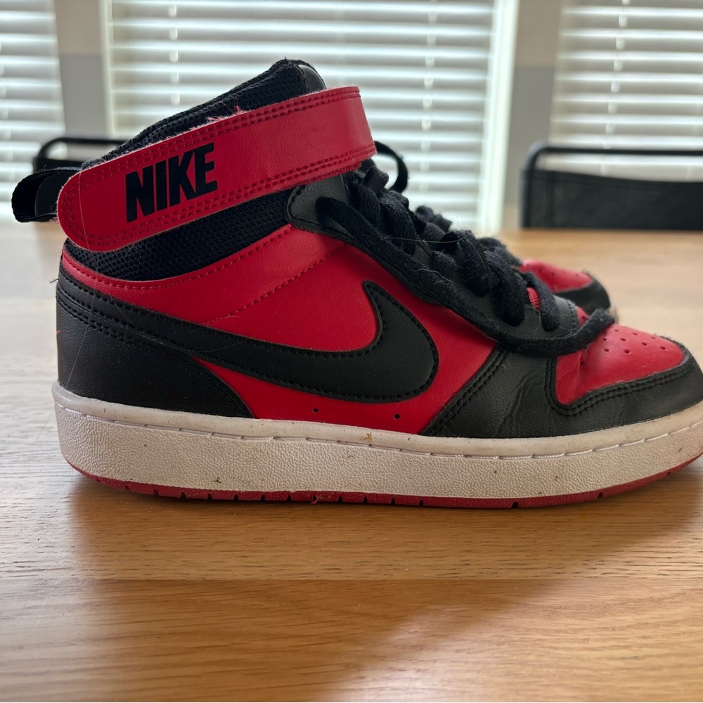 Nike Black and Red High-Top Sneakers